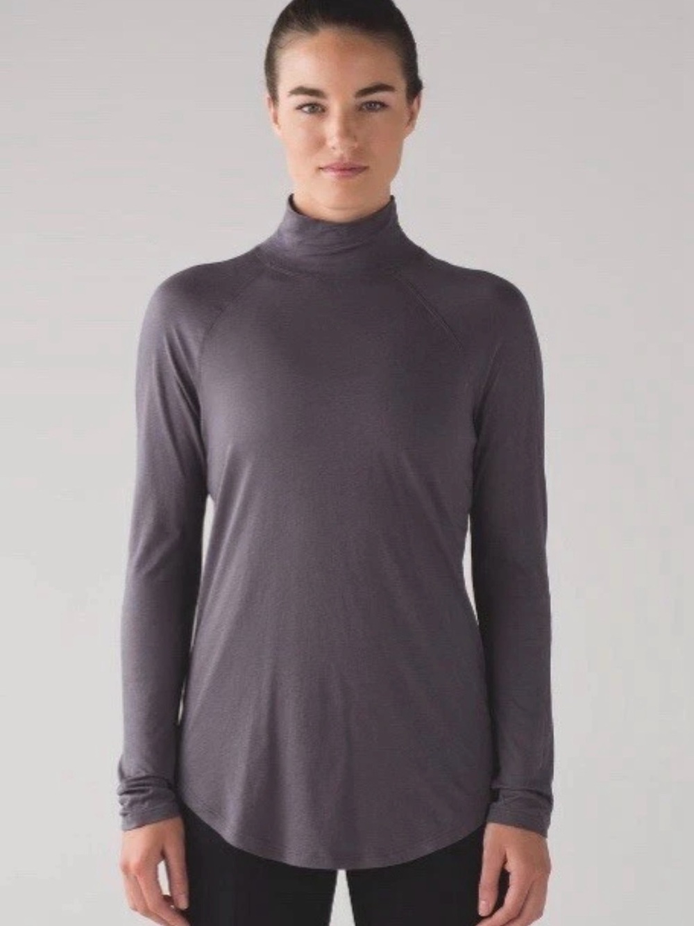 lululemon athletica Locarno Long-Sleeve Mock Neck Top in Charcoal Gray